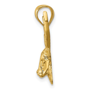 14k Yellow Gold Polished Deer Head Pendant