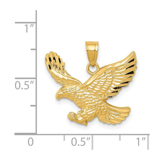 14k Yellow Gold Diamond-cut Eagle Pendant K6000