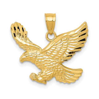 14k Yellow Gold Diamond-cut Eagle Pendant K6000