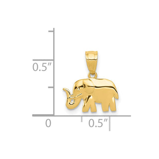 14k Yellow Gold Polished Elephant Pendant K6014