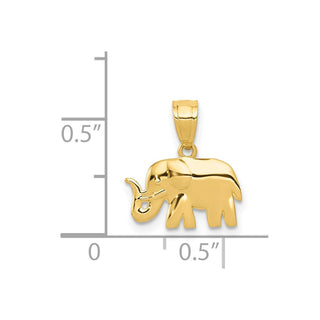 14k Yellow Gold Polished Elephant Pendant K6014
