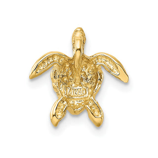 14k Yellow Gold Polished Small Sea Turtle Slide
