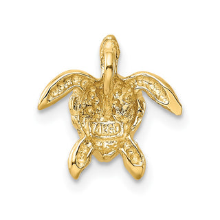 14k Yellow Gold Polished Small Sea Turtle Slide
