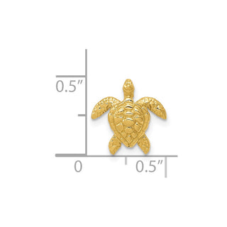 14k Yellow Gold Polished Small Sea Turtle Slide