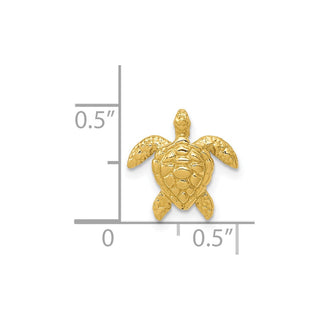 14k Yellow Gold Polished Small Sea Turtle Slide