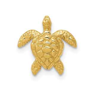 14k Yellow Gold Polished Small Sea Turtle Slide