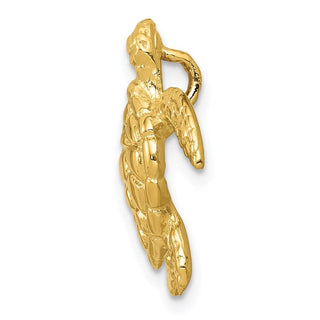 14k Yellow Gold Polished Large Sea Turtle Slide