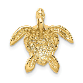 14k Yellow Gold Polished Large Sea Turtle Slide