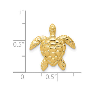 14k Yellow Gold Polished Large Sea Turtle Slide