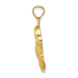 14k Yellow Gold Polished Crab Pendant