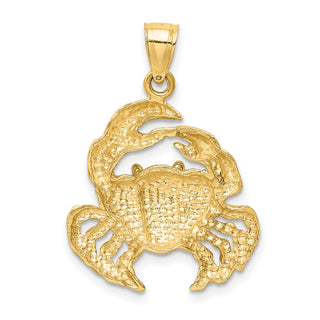 14k Yellow Gold Polished Crab Pendant