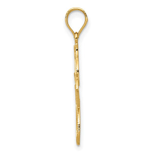 14k Yellow Gold Polished Filigree Starfish Pendant