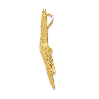 14k Yellow Gold Textured Diamond-cut Starfish Slide