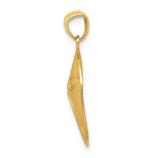 14k Yellow Gold Satin Diamond-cut Sand Dollar Pendant K6075
