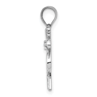 14K White Gold Polished Palm Tree Pendant
