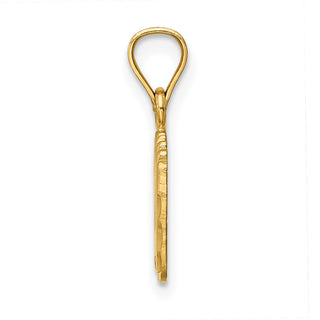 14k Yellow Gold Satin Diamond-Cut Footprints Pendant