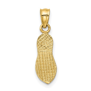 14k Yellow Gold Polished and Textured Flip Flop Pendant