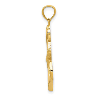 14k Yellow Gold Polished Anchor w/Rope Pendant K6100