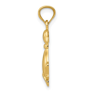 14k Yellow Gold Polished Sitting Dog Pendant