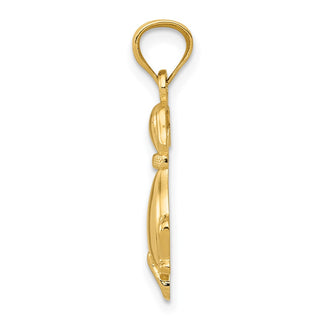 14k Yellow Gold Polished Sitting Dog Pendant