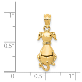 14k Yellow Gold Polished Sitting Dog Pendant