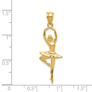 14k Yellow Gold Polished Large Ballerina Pendant