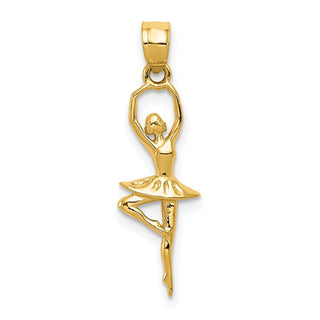14k Yellow Gold Polished Small Ballerina Pendant