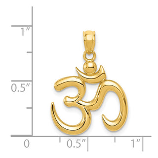 14k Yellow Gold Polished Om Symbol Pendant K6148