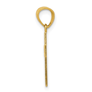 14k Yellow Gold Diamond-Cut Cross with X Center Pendant