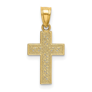 14k Yellow Gold Diamond-Cut Cross with X Center Pendant