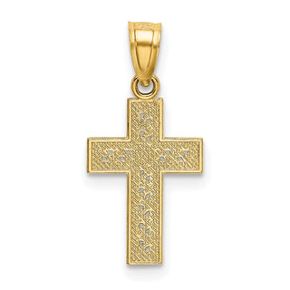 14k Yellow Gold Diamond-Cut Cross with X Center Pendant