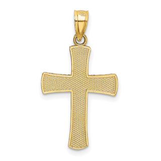 14k Yellow Gold Diamond-Cut Latin Cross Pendant K6167