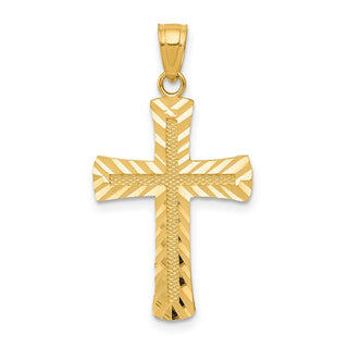 14k Yellow Gold Diamond-Cut Latin Cross Pendant K6167