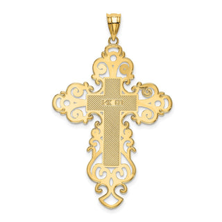 14k Yellow Gold Polished Fancy Cross Pendant K6174