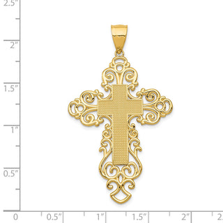 14k Yellow Gold Polished Fancy Cross Pendant K6174
