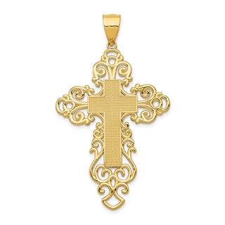 14k Yellow Gold Polished Fancy Cross Pendant K6174