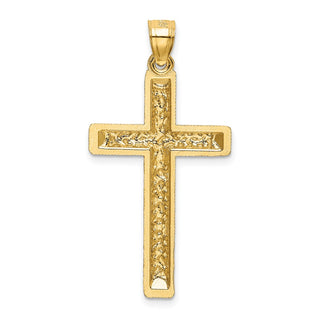 14k Yellow Gold Diamond-Cut Latin Cross Pendant K6175