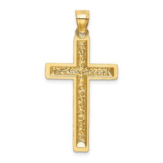 14k Yellow Gold Diamond-Cut Latin Cross Pendant K6175