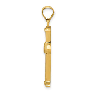 14k Yellow Gold Cubic Zirconia Cross Pendant