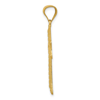 14k Yellow Gold Diamond-Cut Cross Pendant K6213