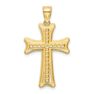 14k Yellow Gold Diamond-Cut Cross Pendant K6213