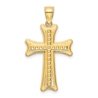 14k Yellow Gold Diamond-Cut Cross Pendant K6213