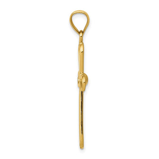 14k Yellow Gold Polished Rounded Cross with -X- Center Pendant K6225