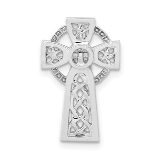14k White Gold Polished Celtic Cross Slide Pendant