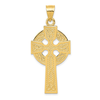 14k Yellow Gold Polished Celtic Cross Pendant K6233