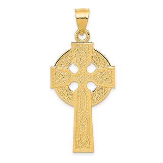 14k Yellow Gold Polished Celtic Cross Pendant K6233