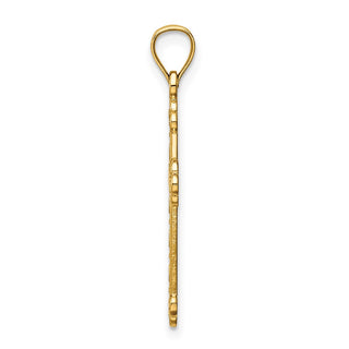 14k Yellow Gold Satin and Polished Faith Cross Pendant