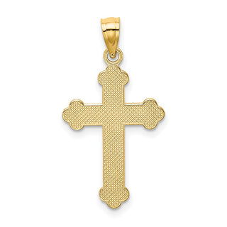 14k Yellow Gold Satin and Polished Faith Cross Pendant