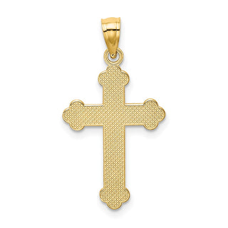 14k Yellow Gold Satin and Polished Faith Cross Pendant