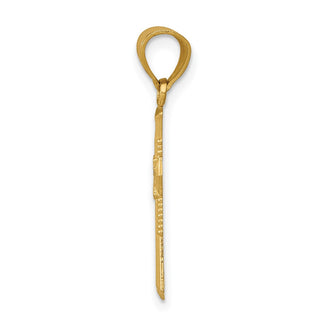 14k Yellow Gold Diamond-Cut Cross Pendant K6260
